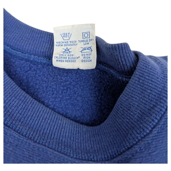 Vintage 90s Champion Reverse Weave Blue Blank Crewneck Sweatshirt Size L - Picture 9 of 12